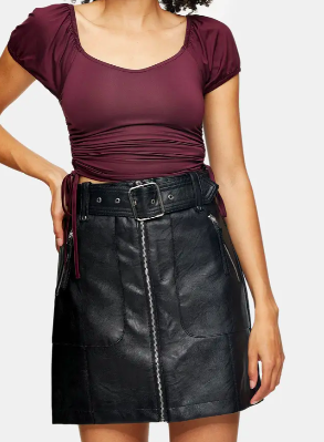 Faux Leather Moto Miniskirt TOPSHOP