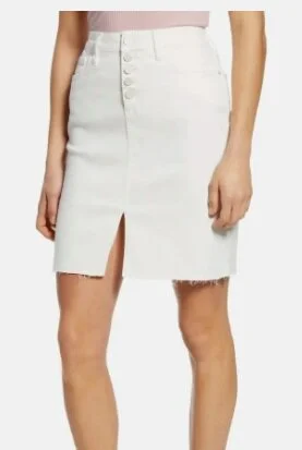 Fray Hem Denim Skirt WASH LAB