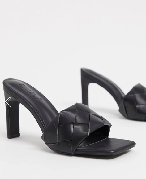 Z_Code_Z Exclusive Rae vegan woven heeled mules in black