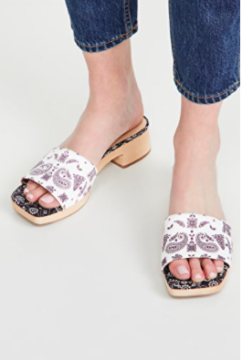 Villa Rouge Sage Bandana Printed Clogs  