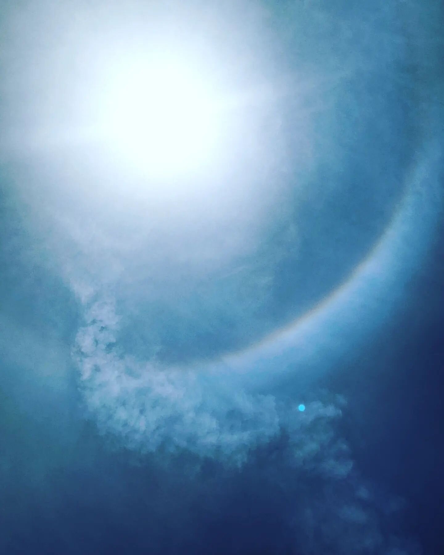 &quot;Noon Sun, Rainbow Halo&quot;

I've grown very fond of my conversations with the great life giver in the sky and she gives me rainbows around my thoughts when I listen..

(I wish I had a little voice in my head that said &quot;wear sunscreen&quo