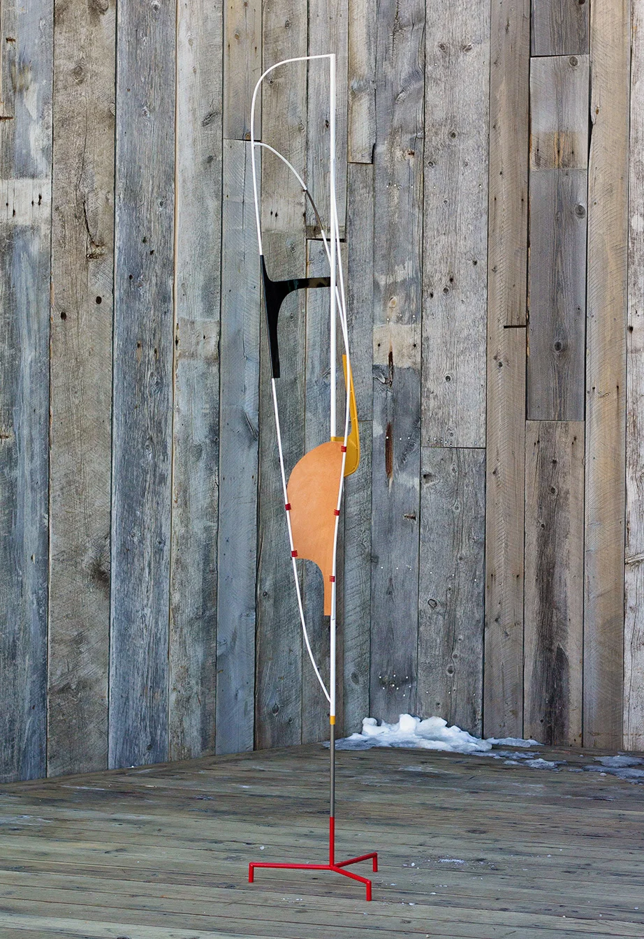 Void #4 - Steel, leather, enamel - 7'