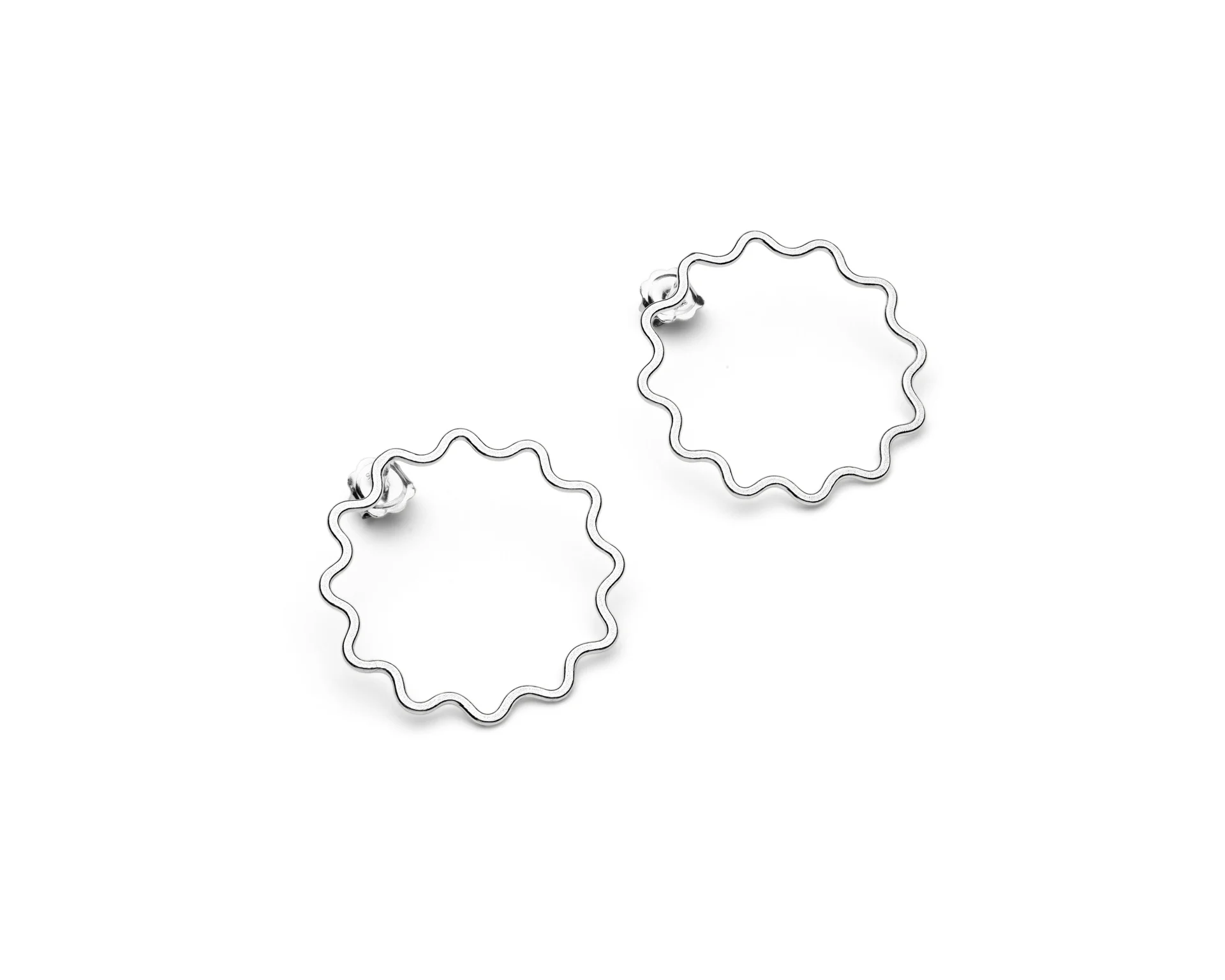 Small Ripple Stud earrings in silver. By Heather Woof Jewellery