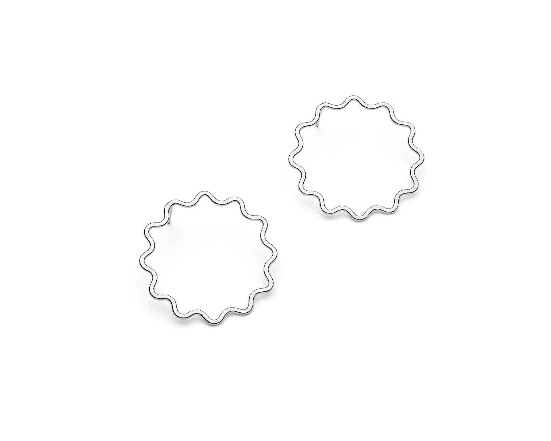 Small Ripple Stud earrings in silver. By Heather Woof Jewellery
