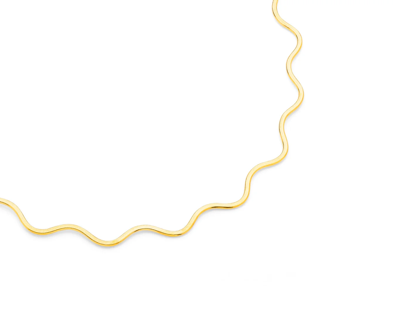 Wave Torc necklace in gold plated silver (gold vermeil). By Heather Woof Jewellery.