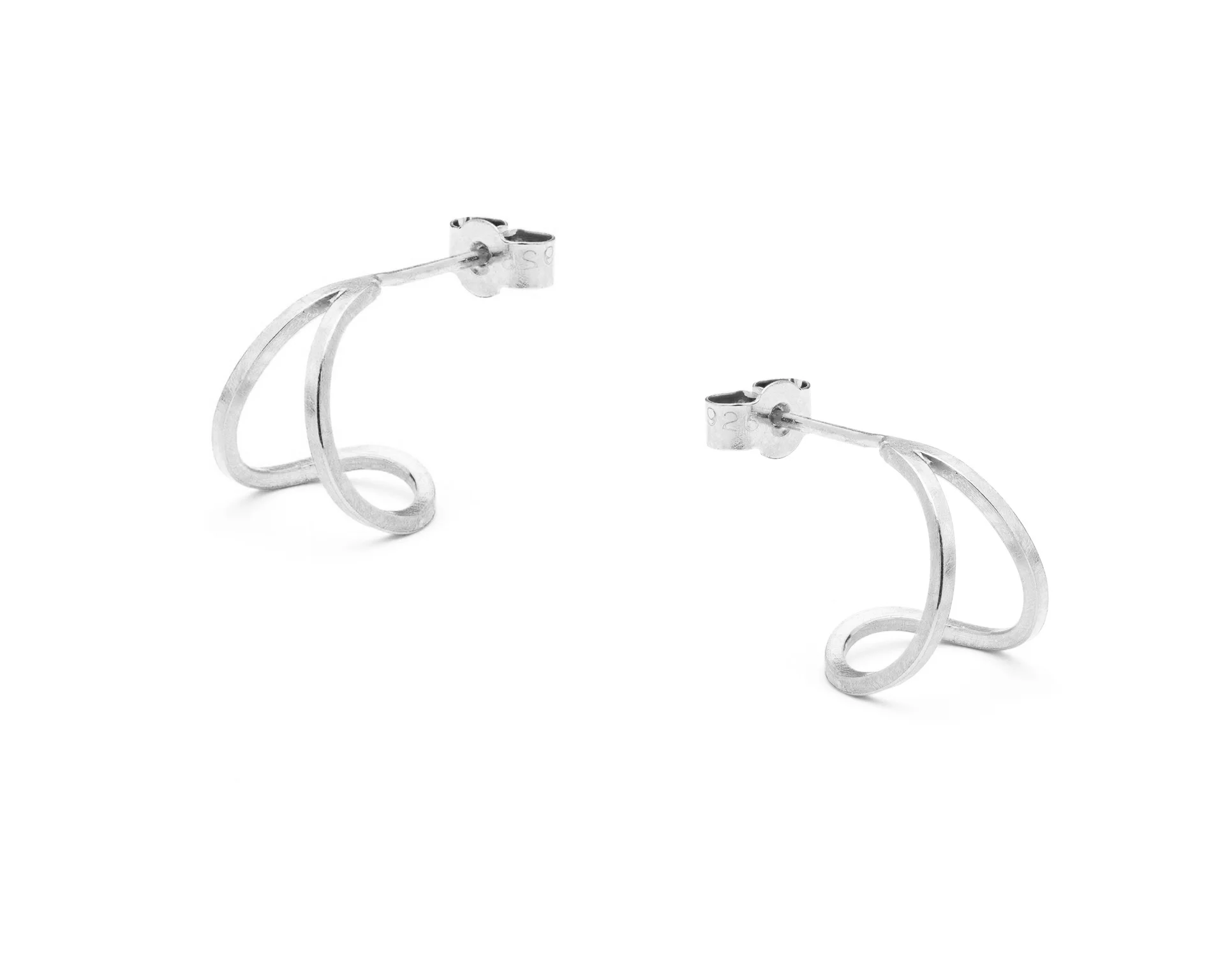 Teardrop hoops small silver