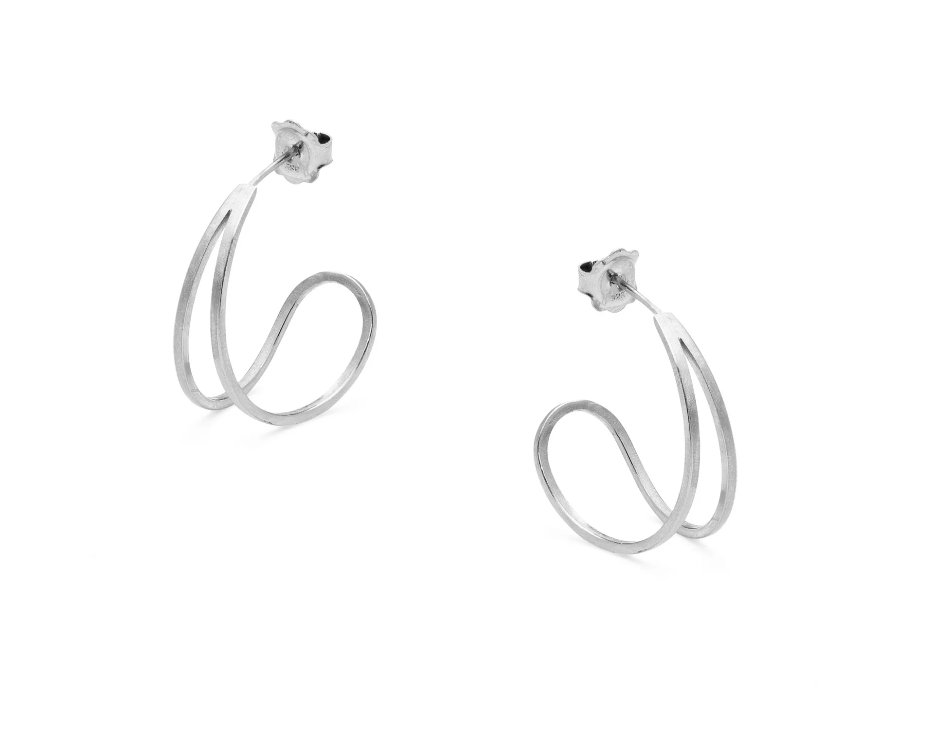 Teardrop hoops medium silver