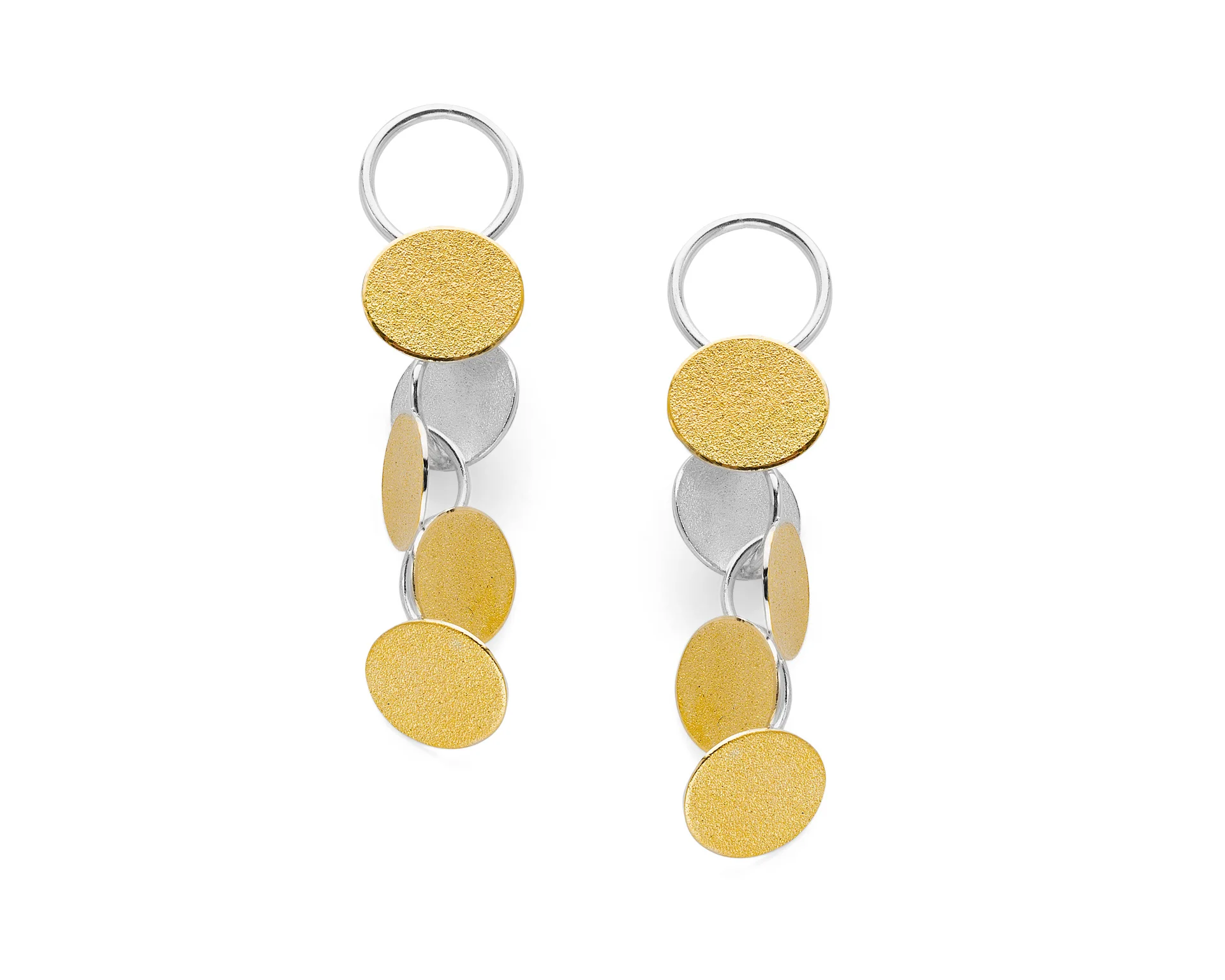 Rhythm Earrings Silver and fine gold bi-metal