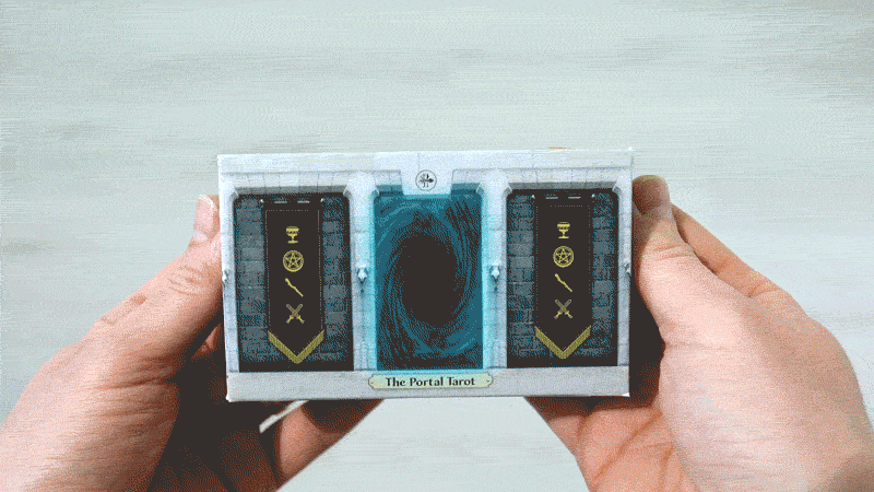 The Portal Tarot Tuckbox unfolding to reveal ancient secrets!