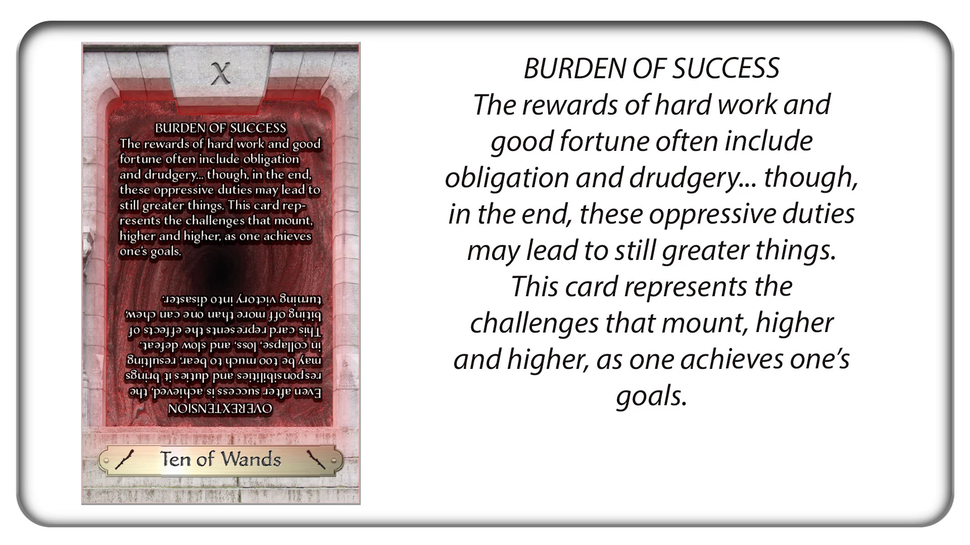 The Ten of Wands: Burden of Success