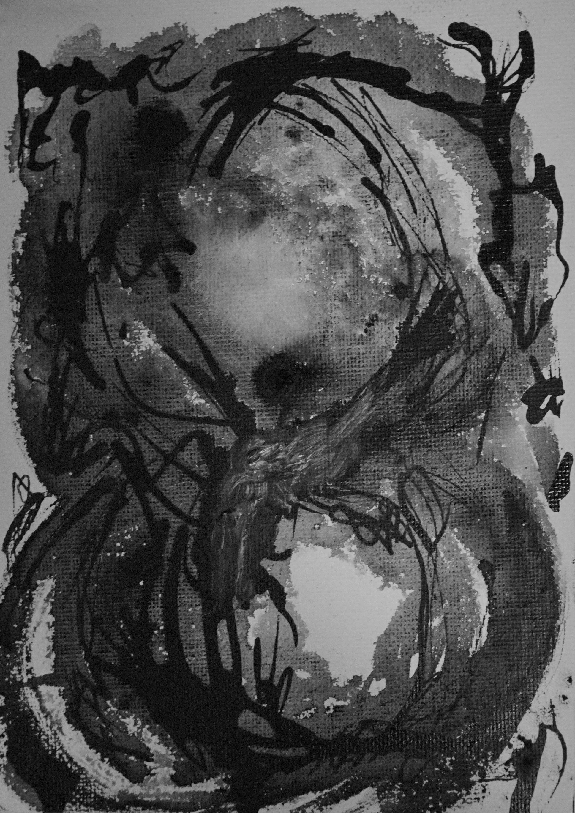 Black & White 5x7 Ink Painting