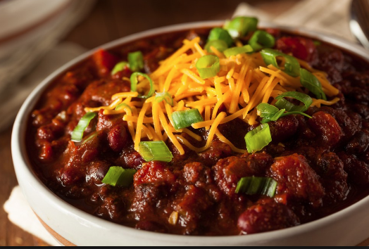 May 11th: Ground Turkey Chili with Cheese, Scallions, Sour Cream and Corn Bread