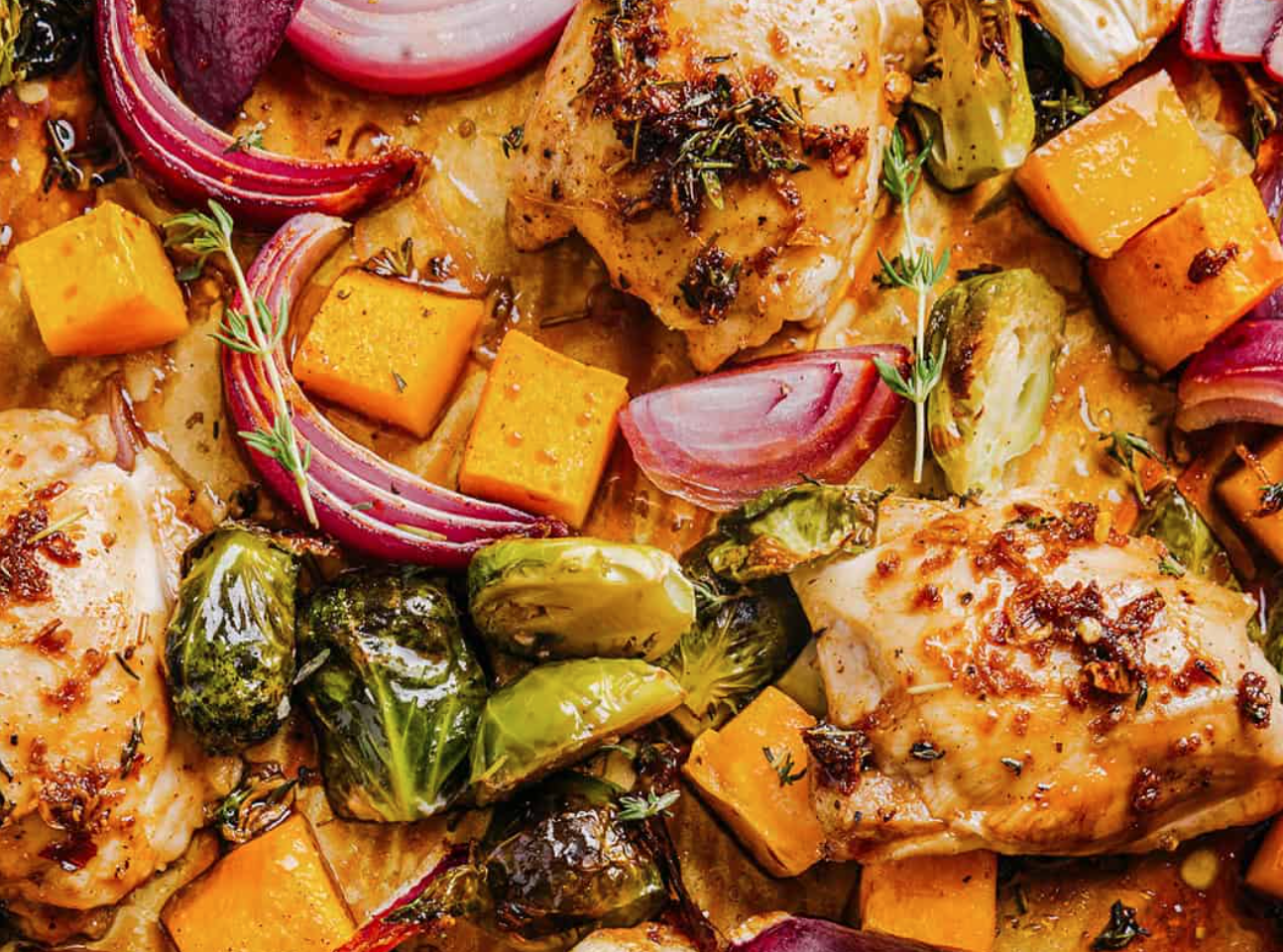 December 9th: Maple Roasted Chicken Thighs with Sweet Potatoes and Apples