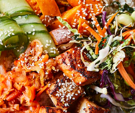 May 12th: Miso Cod Rice Bowl with Fresh Vegetables and Tamari Ginger Sauce