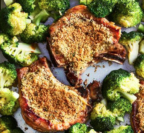 August 11th:  Roasted Pork Chops;  Orzo Salad with Dill, Feta, Chickpeas and Lemon Dressing; and Broccoli