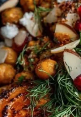 April 7th: Roasted Chicken Breast, Carrot and Chickpea Bowl with Rice, Lemon-Herb Drizzle, Feta and Almonds (on the side)