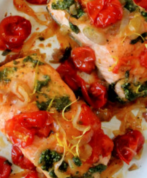 January 26th: Wild Atlantic Salmon with Lemon Dill Butter and Cherry Tomatoes