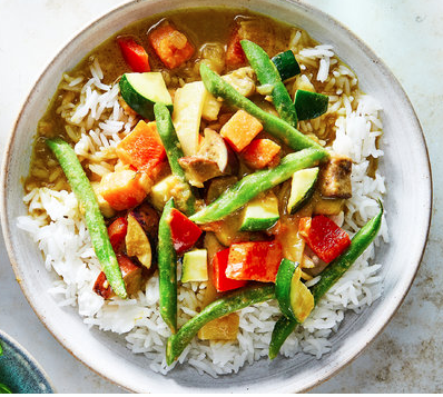 May 25th: Thai Vegetable Curry with Shrimp, and Rice