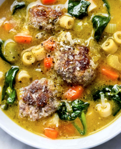 January 13th: Italian Wedding Soup with Beef and Pork Mini Meatballs and Ditalini Pasta