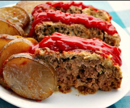 July 21st: Alex Guarnacelli’s Meatloaf with Sour Cream and Tarragon + Roasted Potatoes + Peas