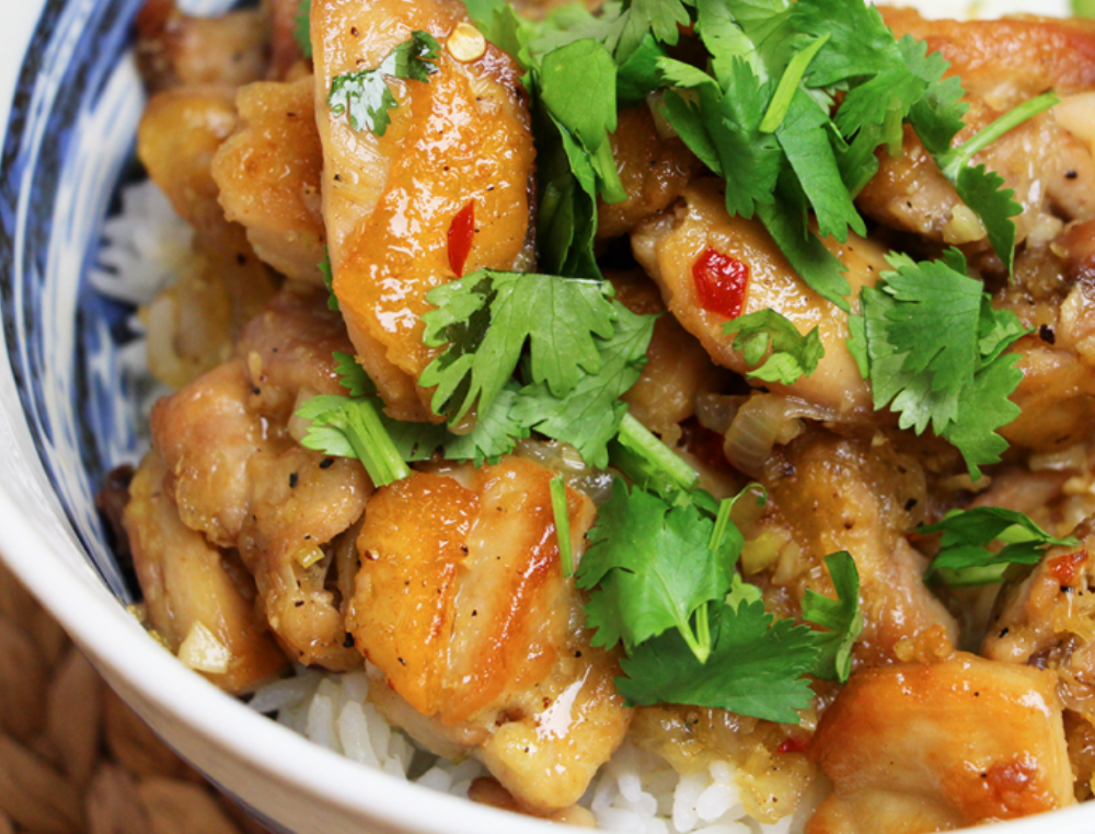 March 10th: Lemongrass Ginger Chicken Thighs with Rice and Green Beans