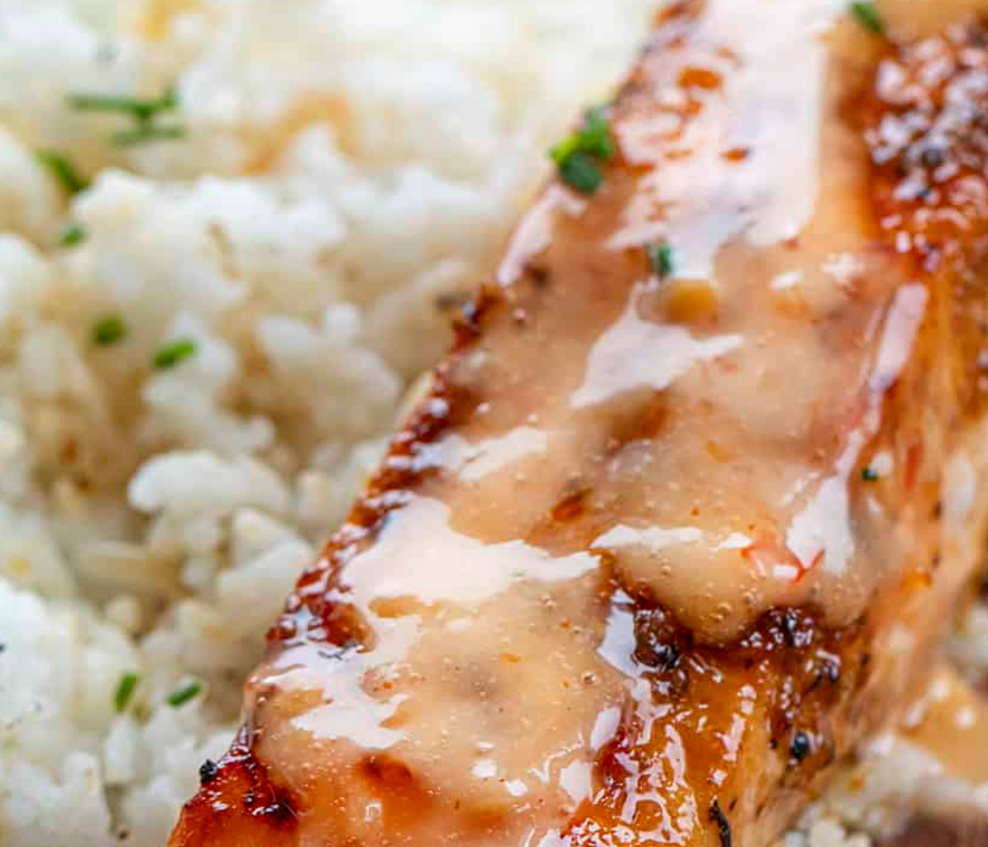 February 23rd: Bang Bang Salmon, Rice, and Crunchy Asian Cabbage Slaw