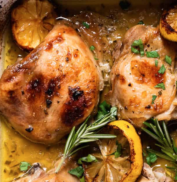 February 4th: Lemon Rosemary Chicken Thighs with Green Beans and Orzo