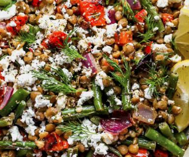 August 24th: Za’atar Roasted Chicken Thighs with Mediterranean Lentil Salad with Red Wine Oregano Vinaigrette (Feta on the Side)