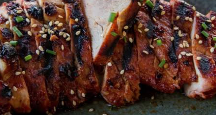 August 26th: Lemongrass Pork Tenderloin and Rice with an Arugula, Corn, Peach, and Cucumber Salad