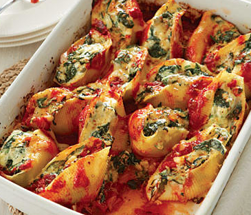 January 9th: Stuffed Jumbo Shells with Ricotta and Tomato Basil Sauce