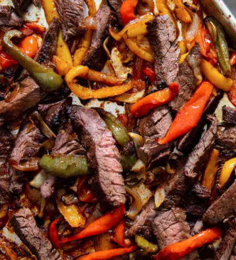 April 23rd: Steak Fajitas with Bell Peppers, Onions, Flour Tortillas, Cheese, Sour Cream, and Salsa + Spicy(ish) Beans