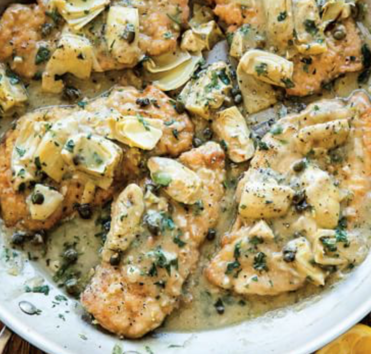 January 16th: Baked Chicken Picatta with Artichoke Hearts