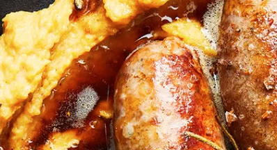 September 14th: British Sausages with Cheesy Potato Broccoli Casserole