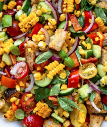August 27th: Roasted Chicken Breast with BBQ Glaze and Fresh Corn Panzanella Salad
