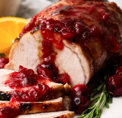 December 23rd: Roasted Pork Loin with Cranberry Sauce