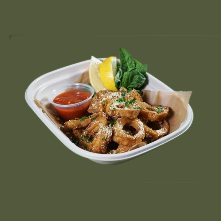 Our calamari is made with mushrooms and love. 💚🐙💚 #mushroomcalamari #vegancalamari #veganfood #vegannoms #mushroomapps #mushrooms #kingtrumpetmushrooms #plantbasedfood #vegandeli #dcvegan