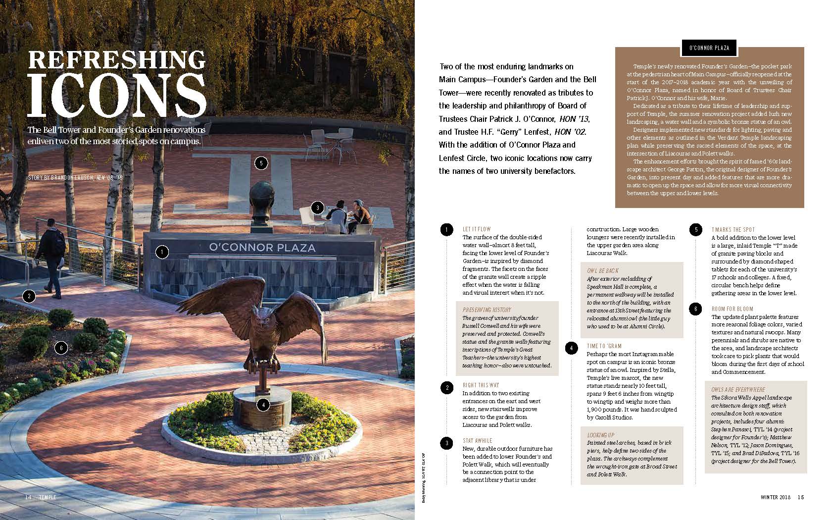 Pictured above: Temple University's O'Connor Plaza