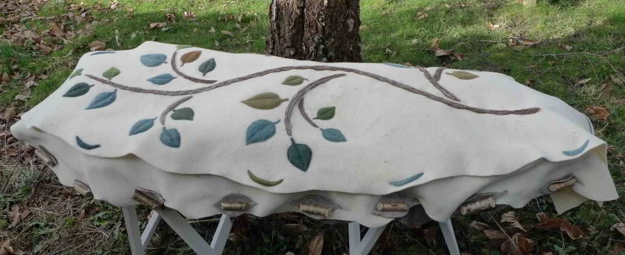 We have a felted wool shroud by Yuli Somme of Bellacouche.com currently in stock!