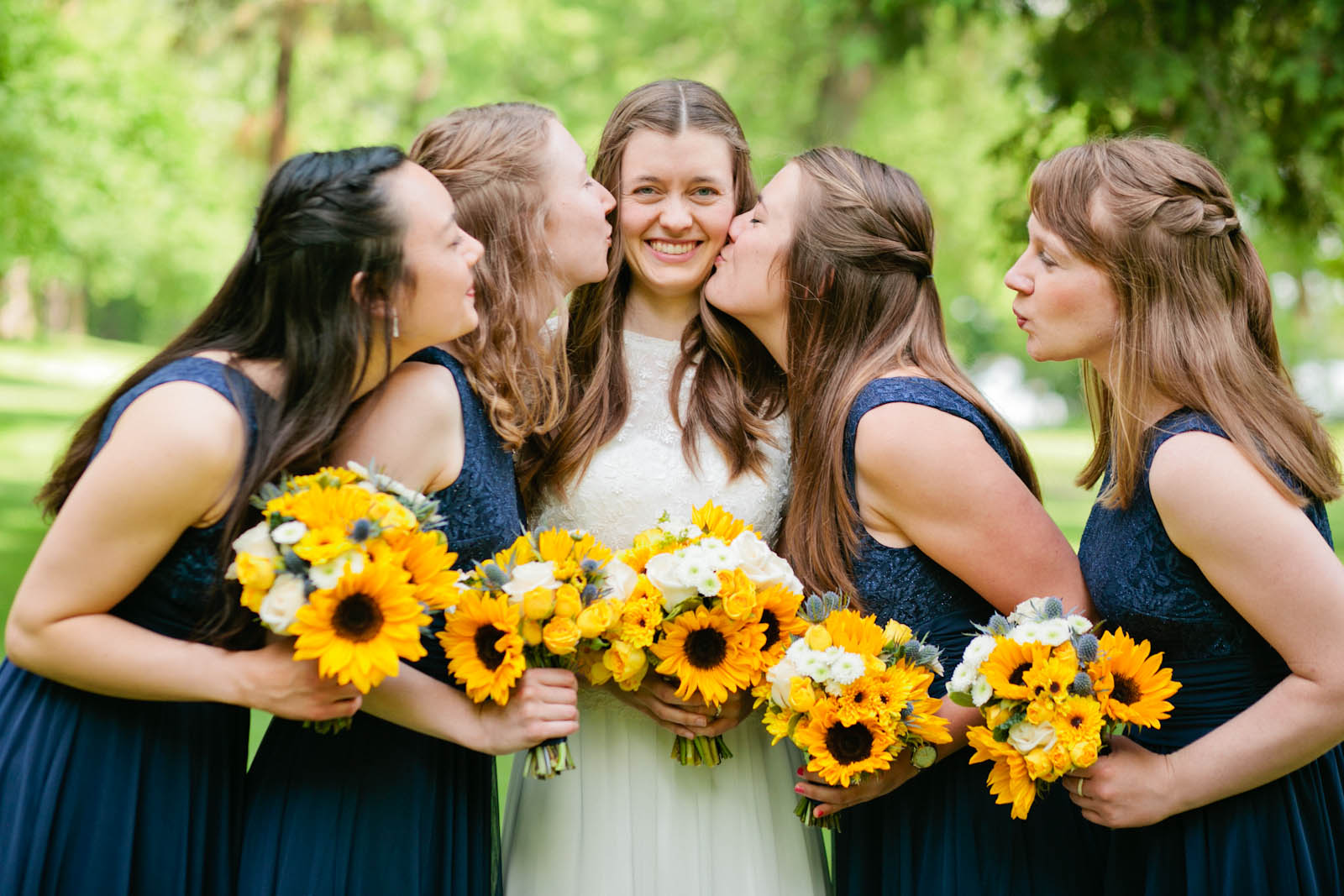 sunflowers wedding bouquets bride minnesota