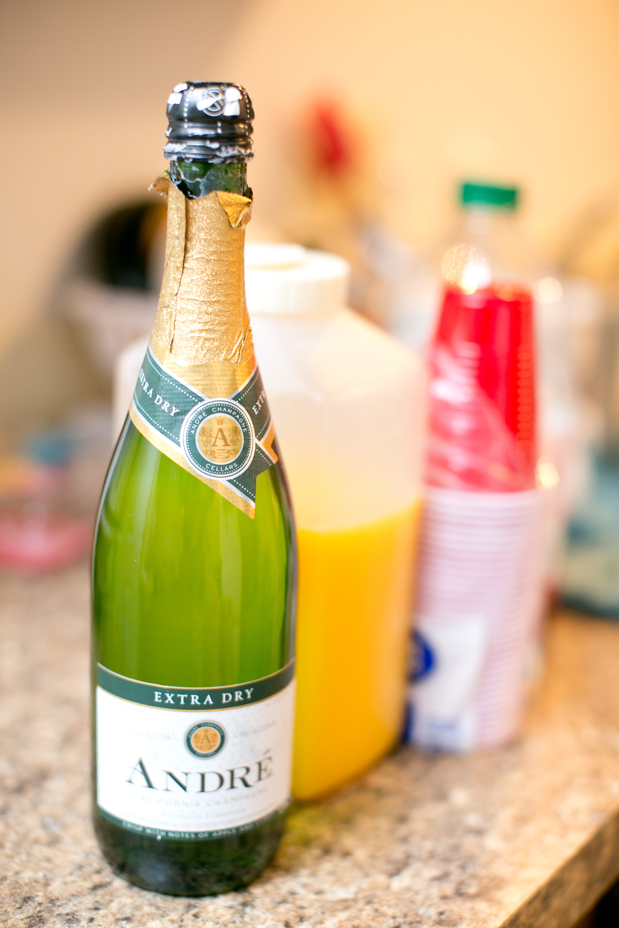 champagne bar and waffles for Galentine's Day Party!