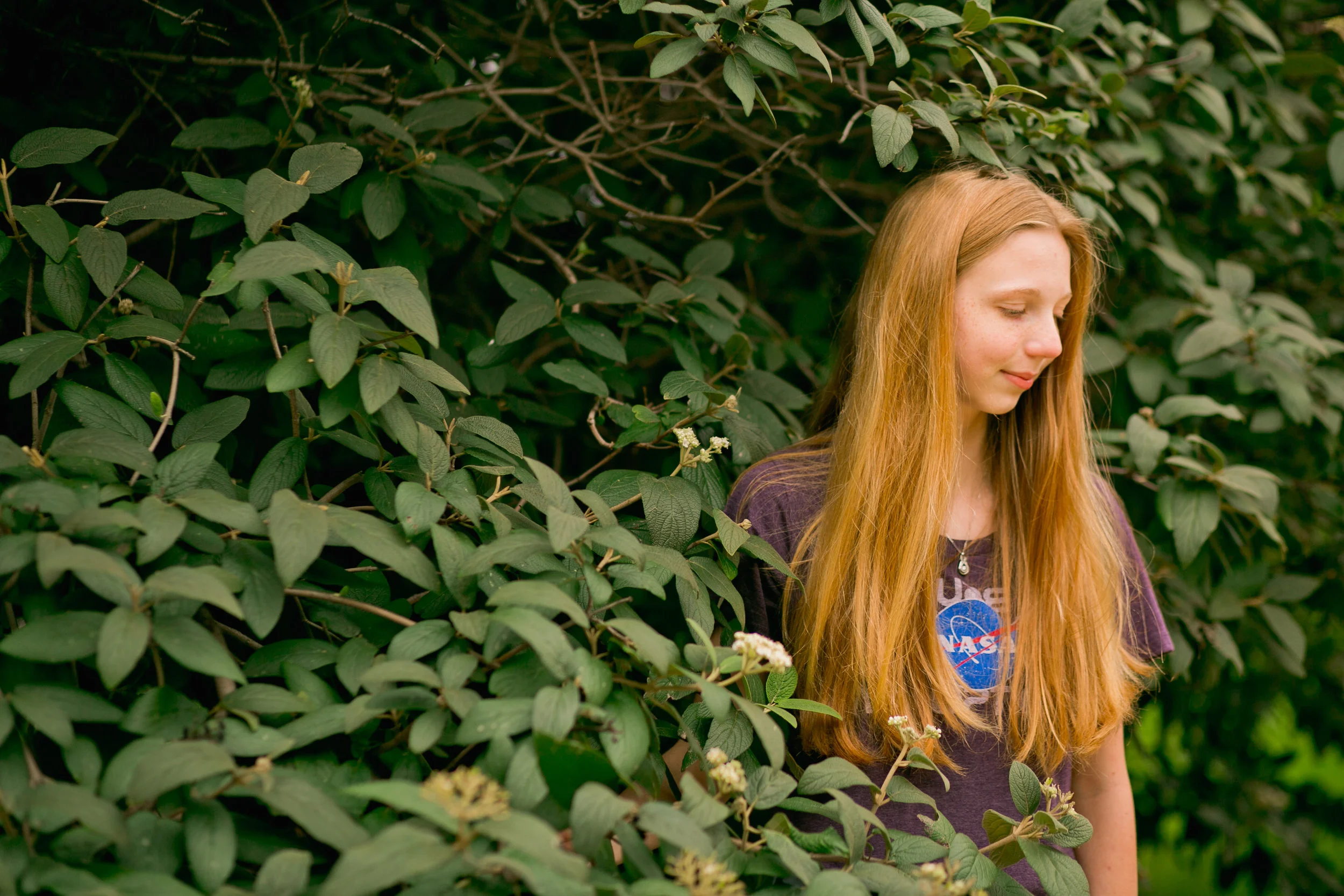 kelly senior girl redhead on UNI campus