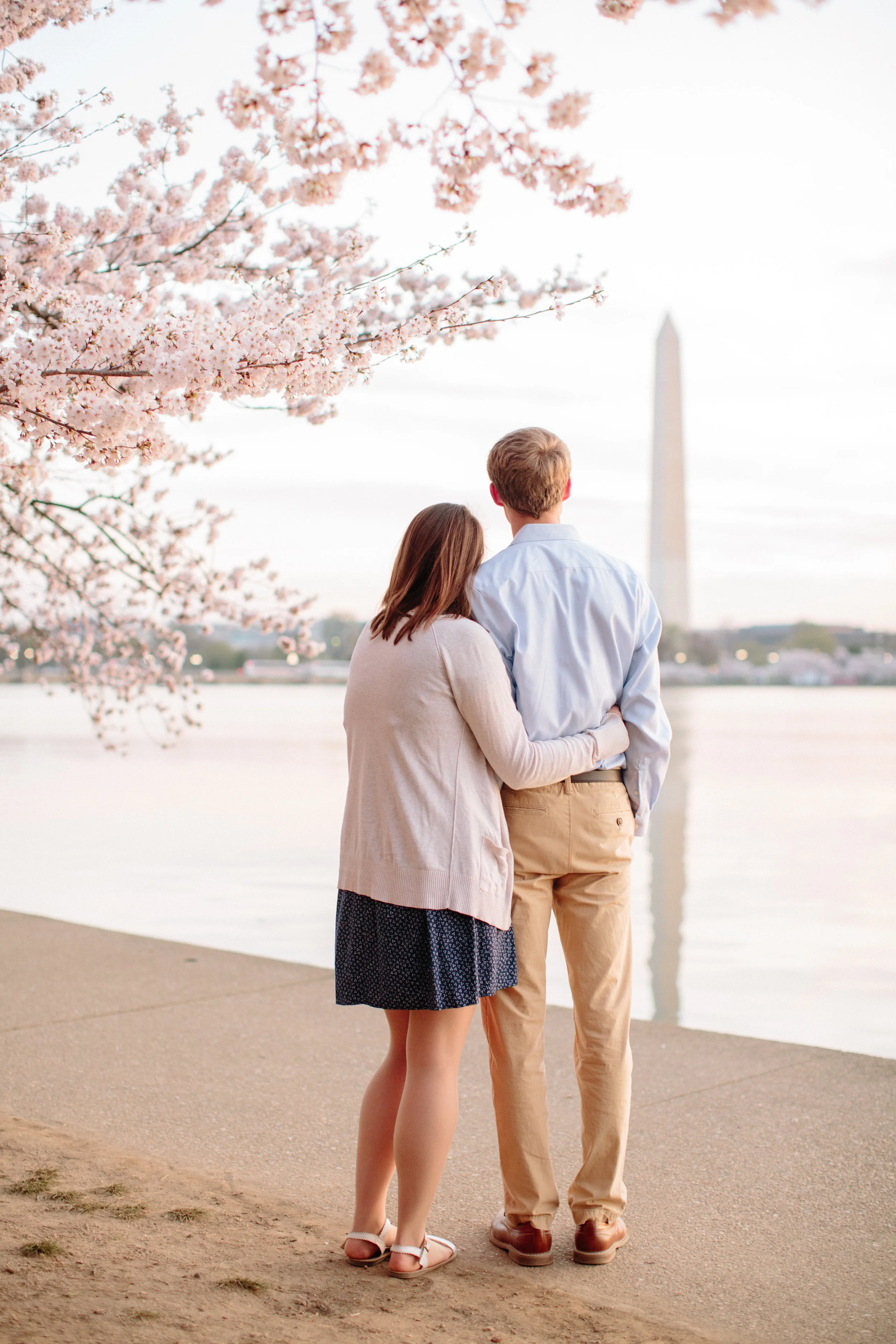 Spring Engagement Session on the Tidal Basin - | Cherry Blossom Engagement Sessions