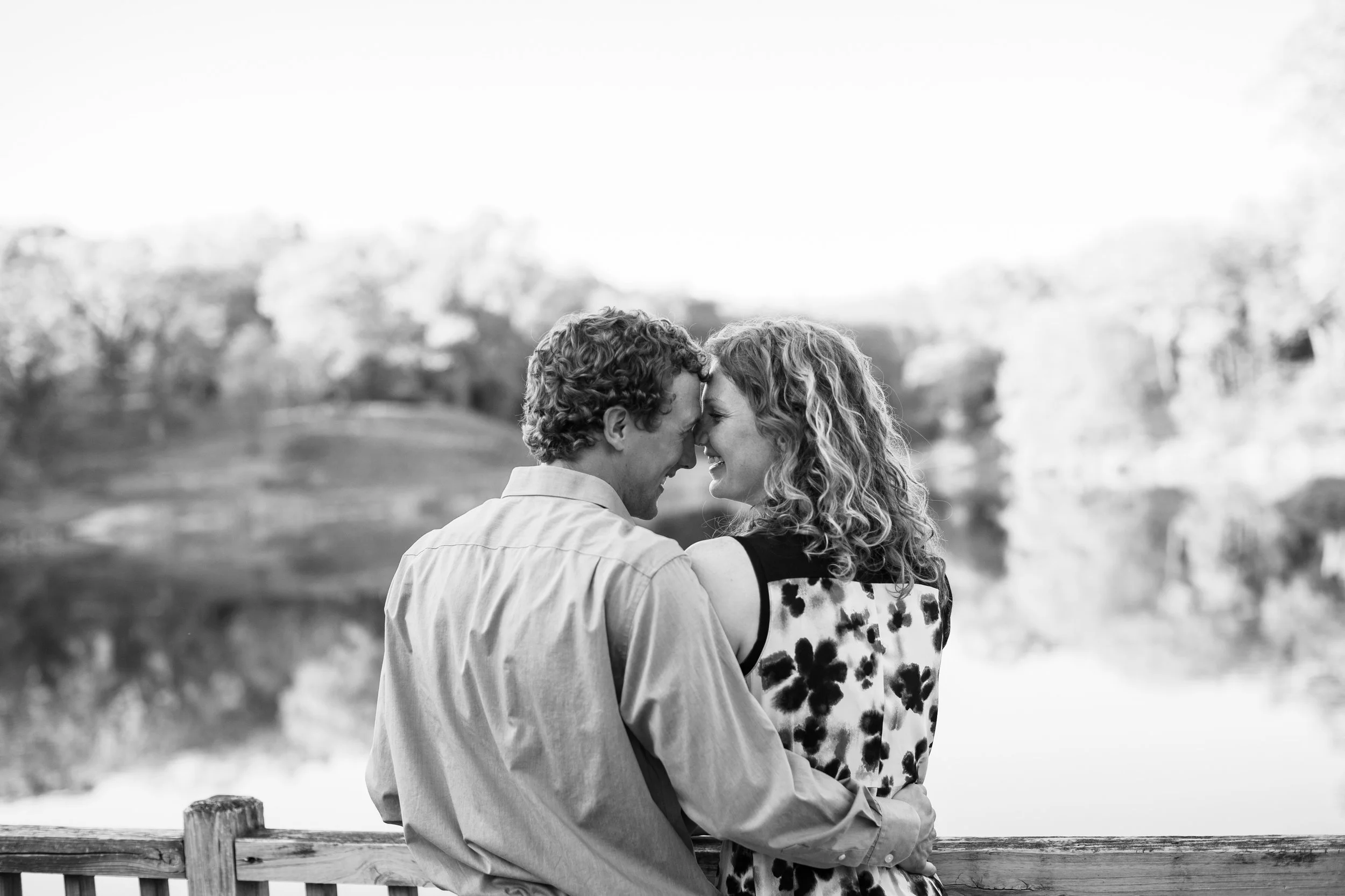 smart looking couple black and white engagement photos des moines downtown park