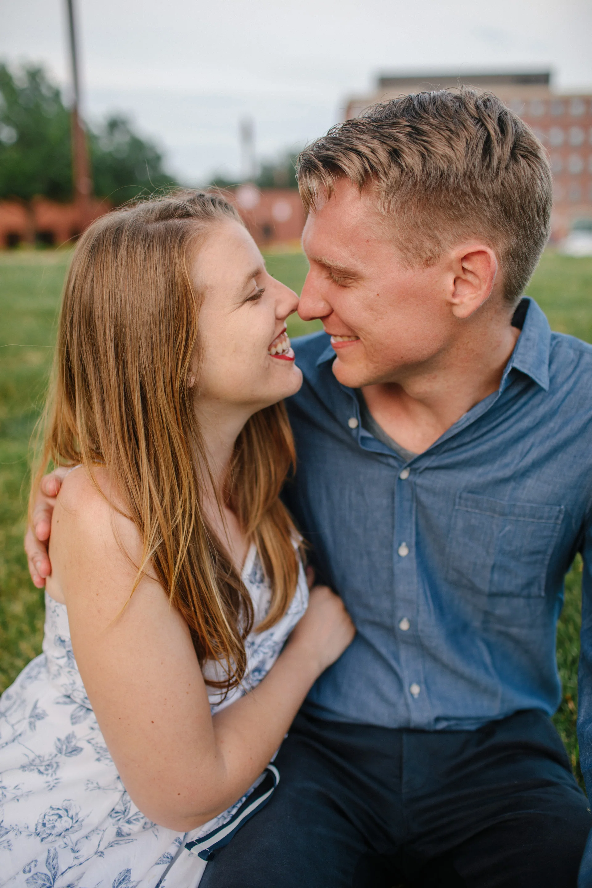 almost kissing engagement photos