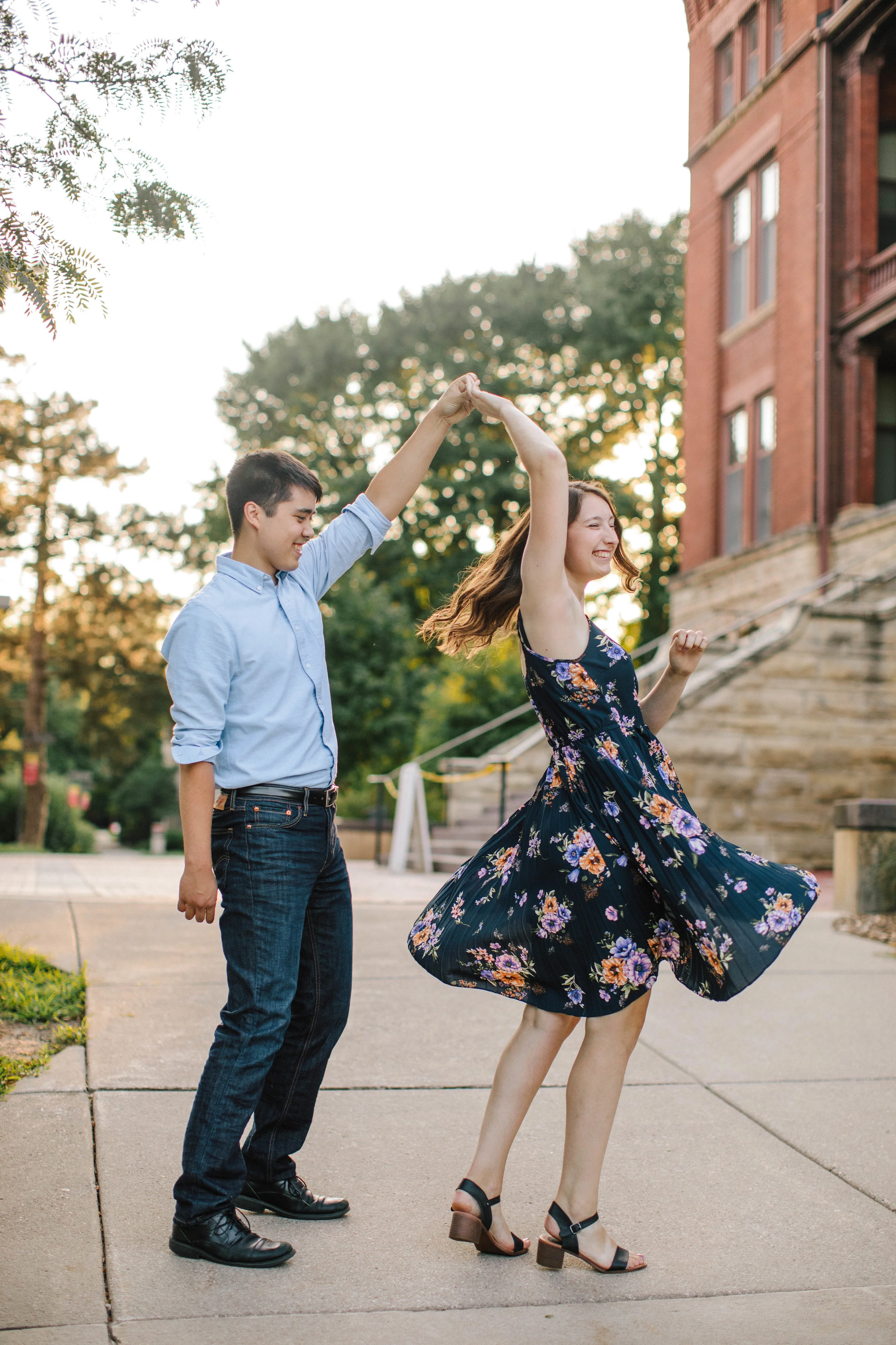 twirling in dress