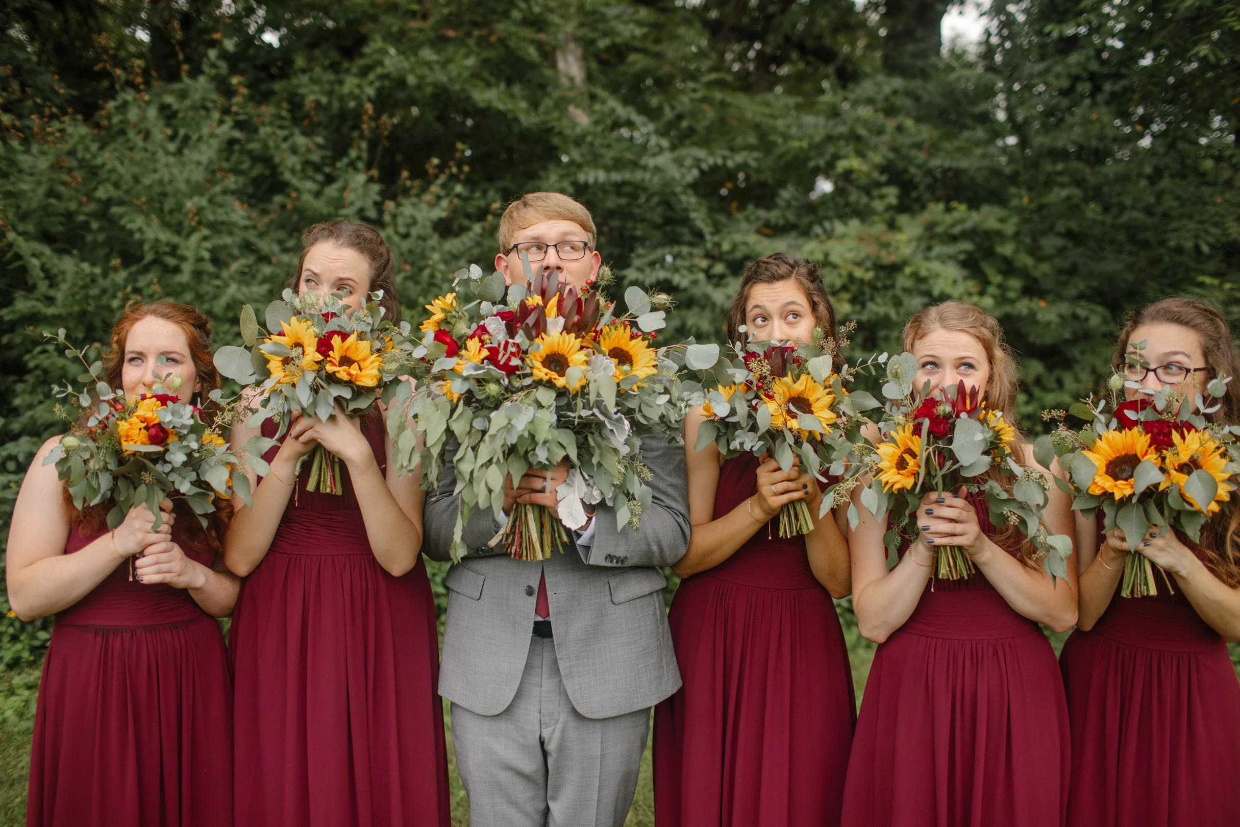 david with the bridesmaids