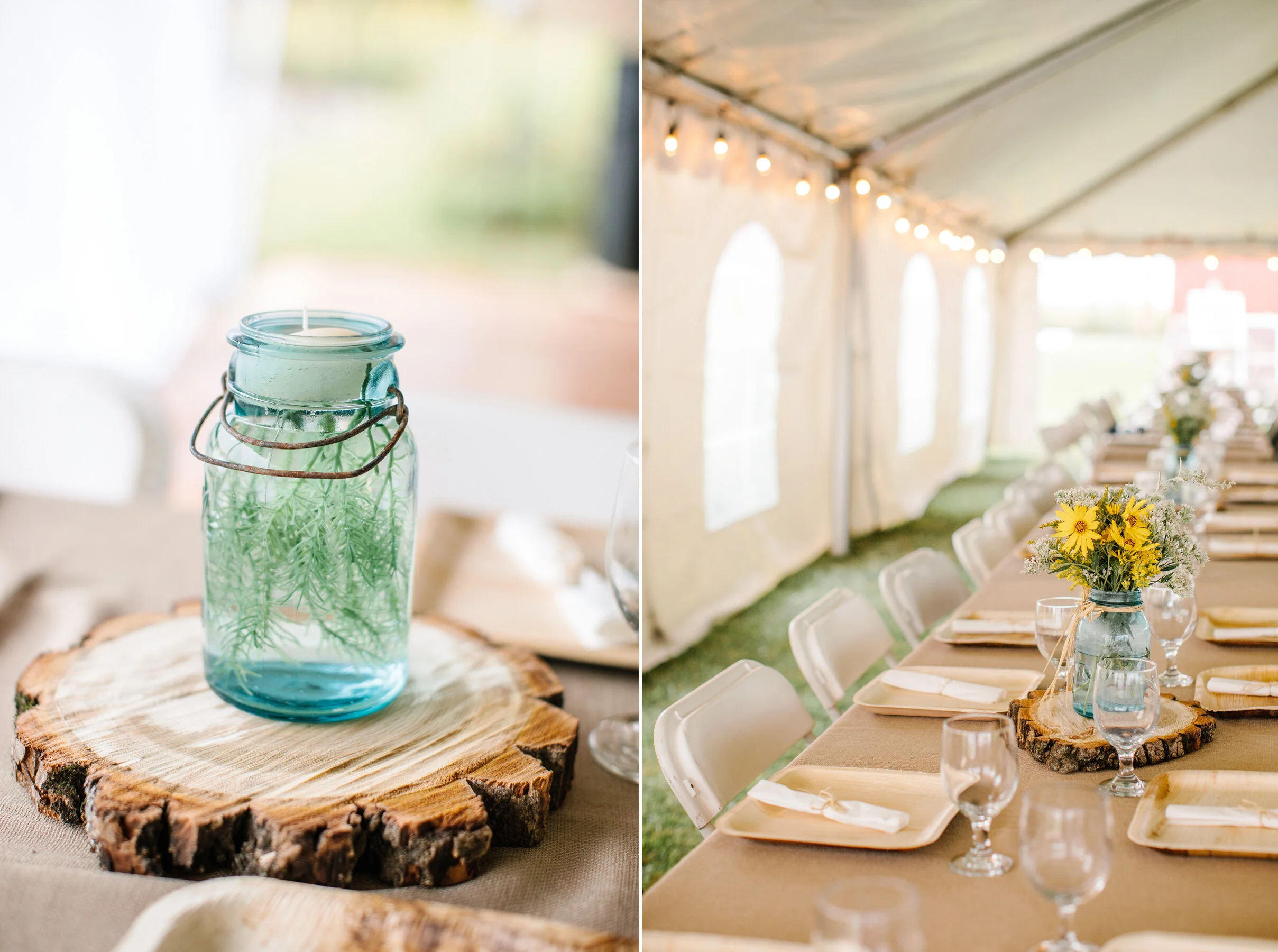 cute biodegradable wedding decor tent reception