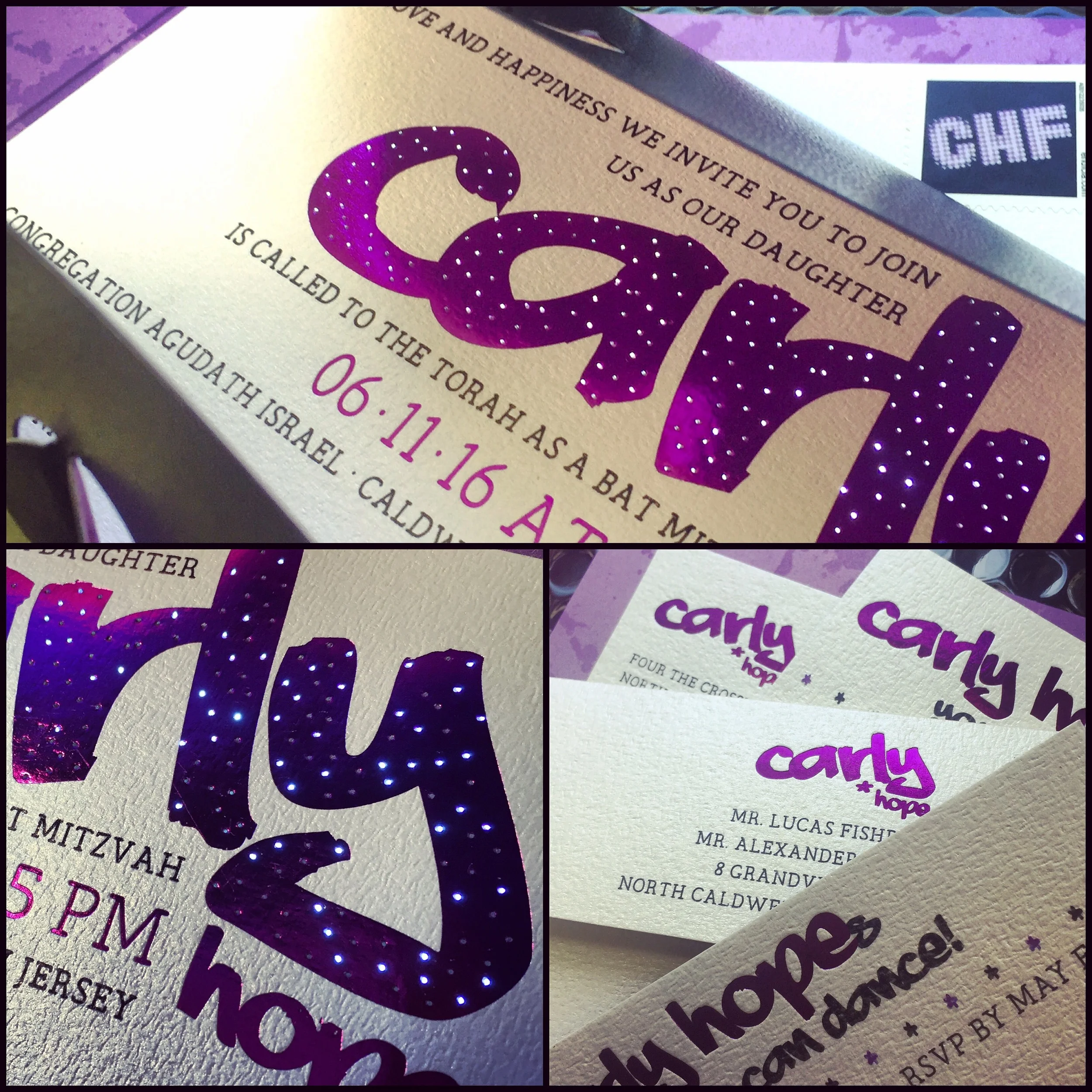 custom bat mitzvah invitationsCustom party invitations Tenafly New