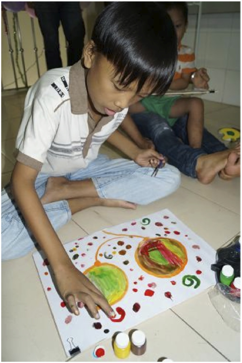 One of the best examples of the power of creativity can be seen in photos from a pediatric cancer hospital in Vietnam. These photos were so inspiring to everyone connected with Dot Day.