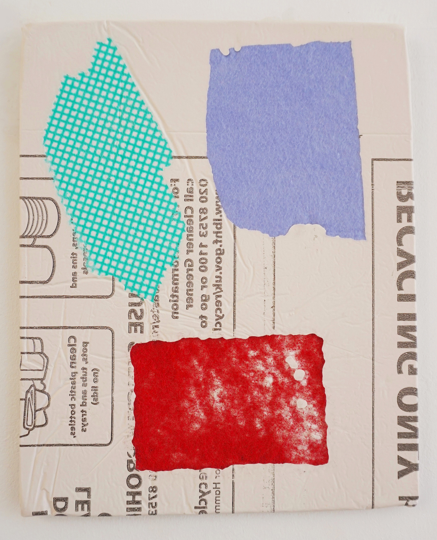 Domestic Bliss Recycled Fragment (green, red, purple) | Composite, Mixed Media | 35 x 28 cm